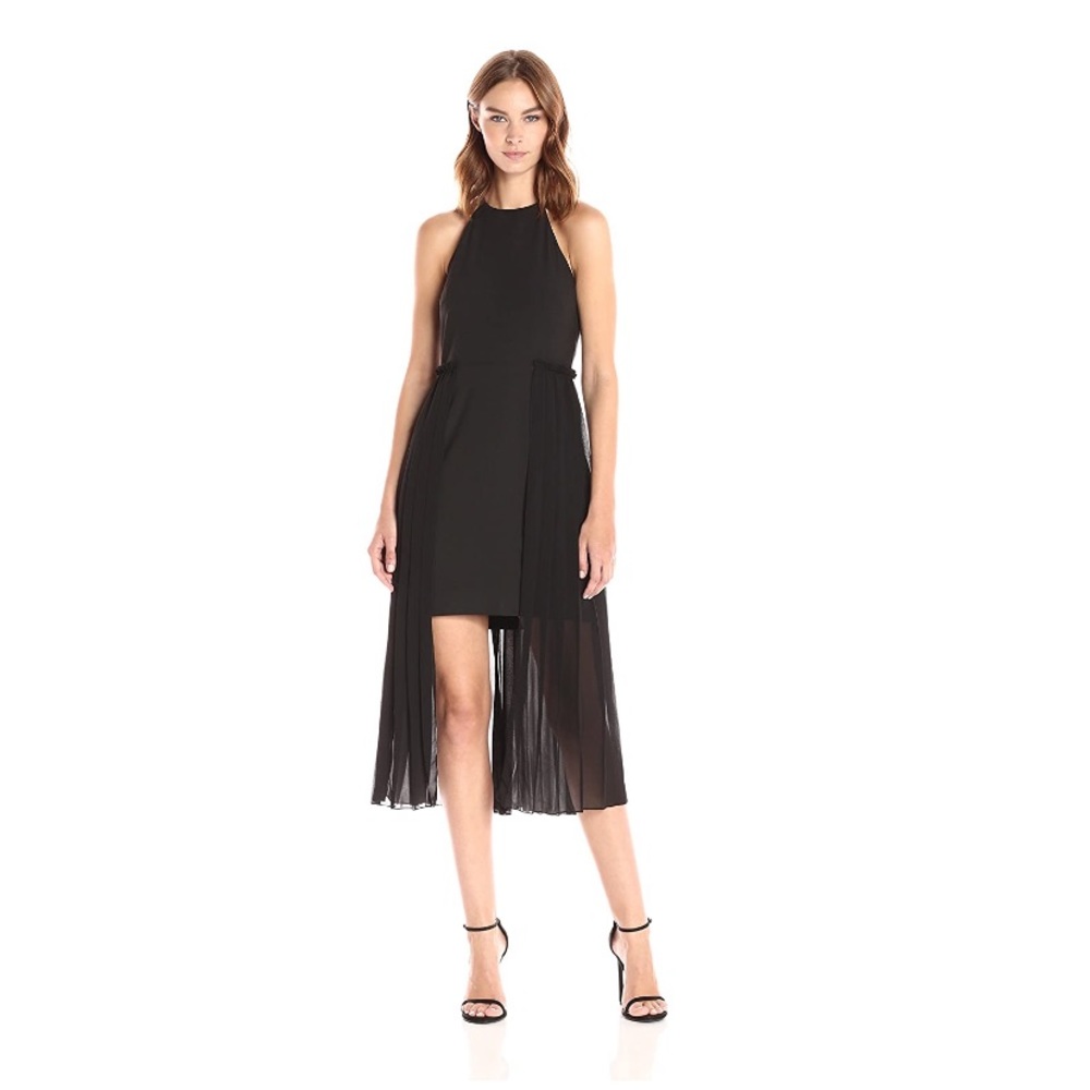 NWT Rachel Roy Black High Neck Dress w/overlay SFH